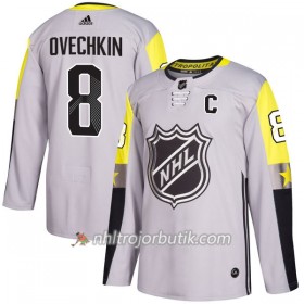 Män Ishockey Washington Capitals Tröja Alexander Ovechkin 8 2018 NHL All-Star Metro Division Adidas Grå Authentic